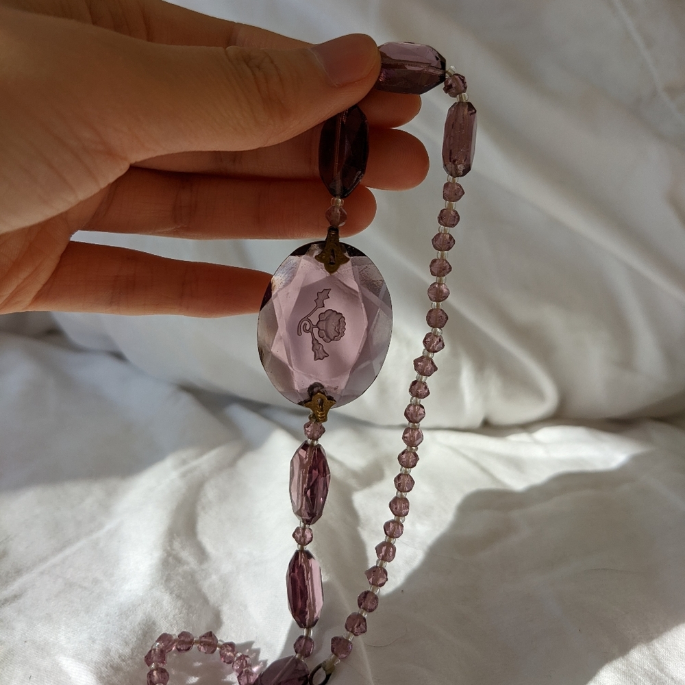 Vintage Purple Intaglio Rosecut Choker